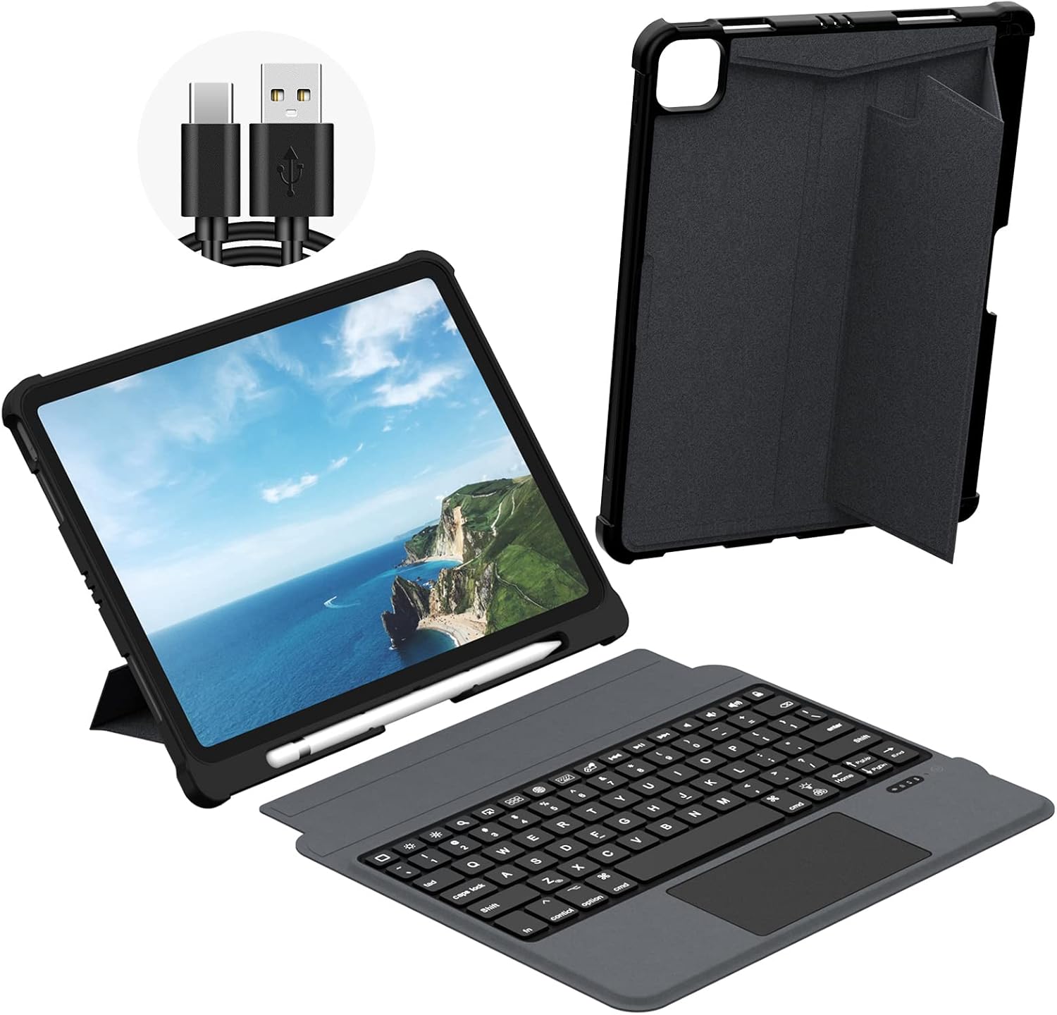 DOKYW Touch Keyboard Case with Backlit for iPad Air 4th Gen Magnetic Detachable Wireless Bluetooth Keyboard Cover Protective Folio Case for iPad Air 4 10.9 inch iPad Pro 2018/2020/2021 11 inch
