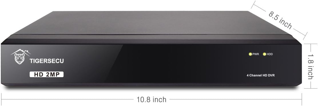 TIGERSECU Super HD 1080P 4-Channel Hybrid 5-in-1 DVR Security Recorder with 1TB Hard Drive, for Up to 5MP(12.5fps) TVI/AHD/CVI/Analog and IP Cameras (Cameras Not Included)