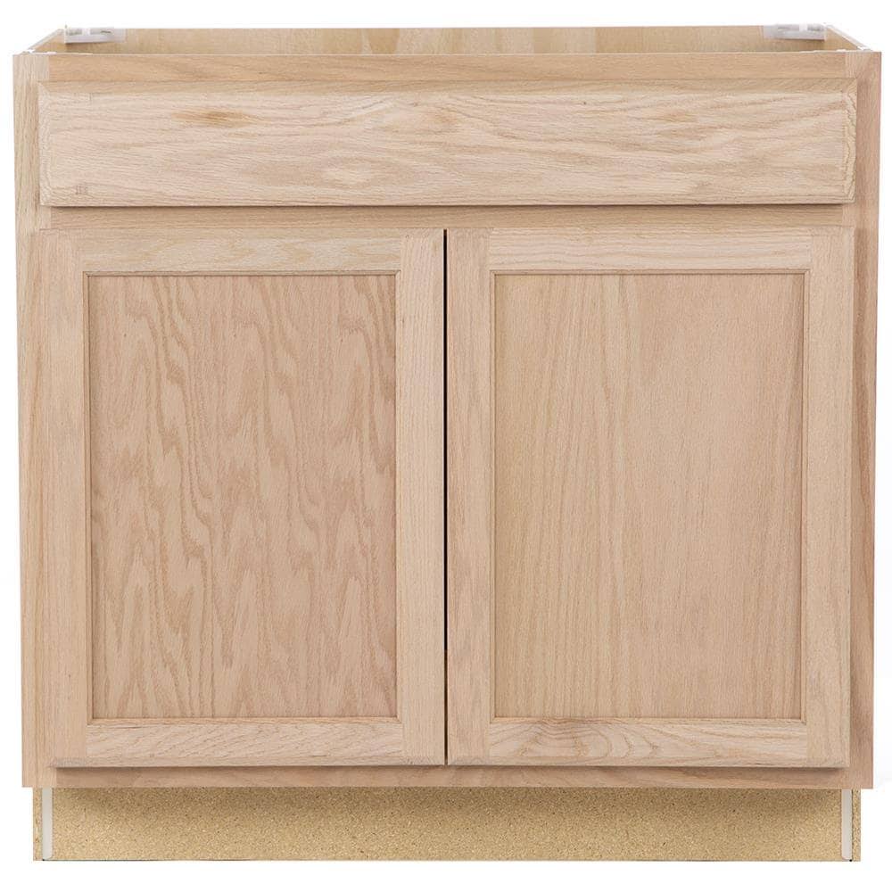Project Source 36-in W x 35-in H x 23.75-in D Natural Unfinished Sink Base Stock Cabinet in Brown | 33A SB36B