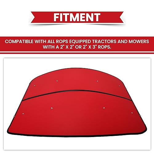 ECOTRIC Tuff Top Tractor Canopy for ROPS 48" X 52" - Green/Orange/Red/White