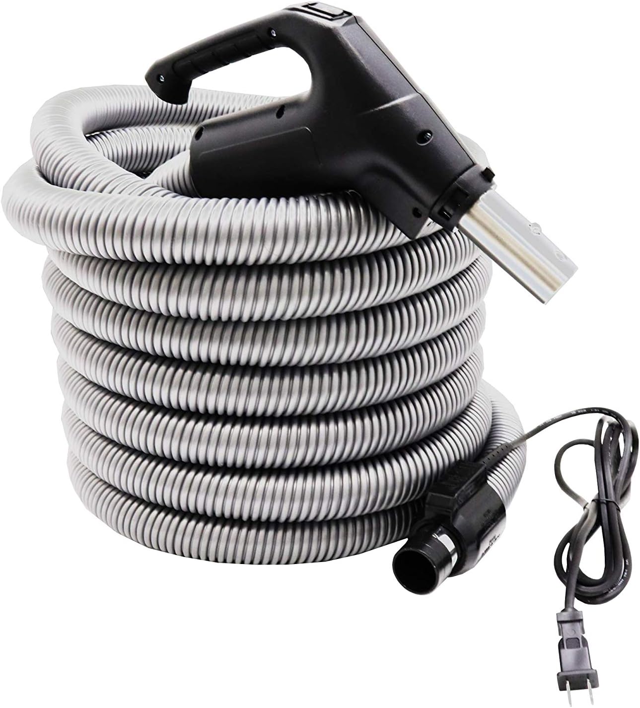 ULTRA CLEAN Central Vacuum TOP QUALITY Electric Hose - Designed to fit Most Brands like Beam, Electrolux, Eureka, Kenmore, Nutone, Allegro, OVO, Vacuflo and more (35ft, Direct Connect, Whit)