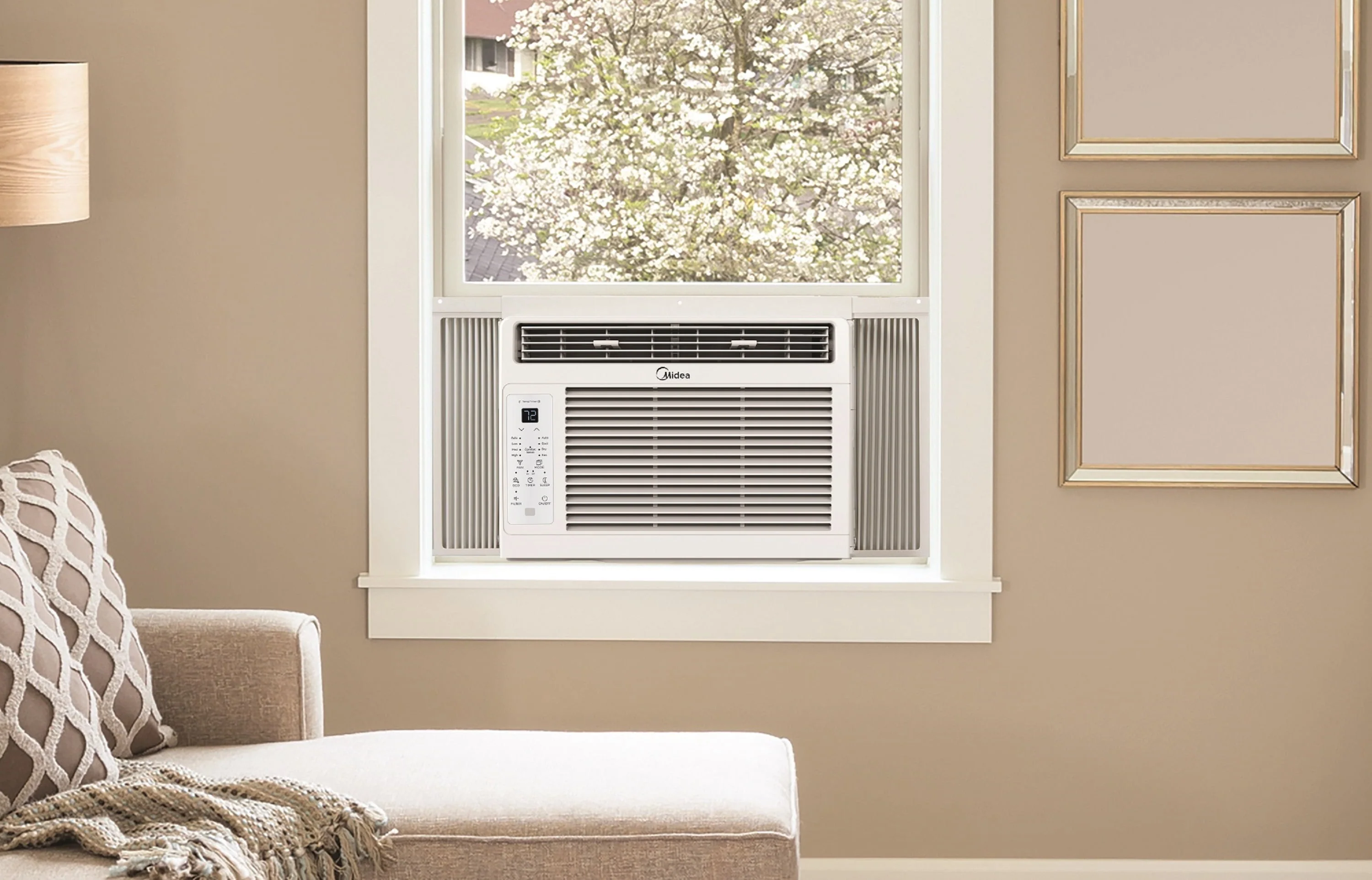 Midea 6,000 BTU 115V Window Air Conditioner with ComfortSense Remote, up to 250 sq ft Coverage Area, White, MAW06R1WWT