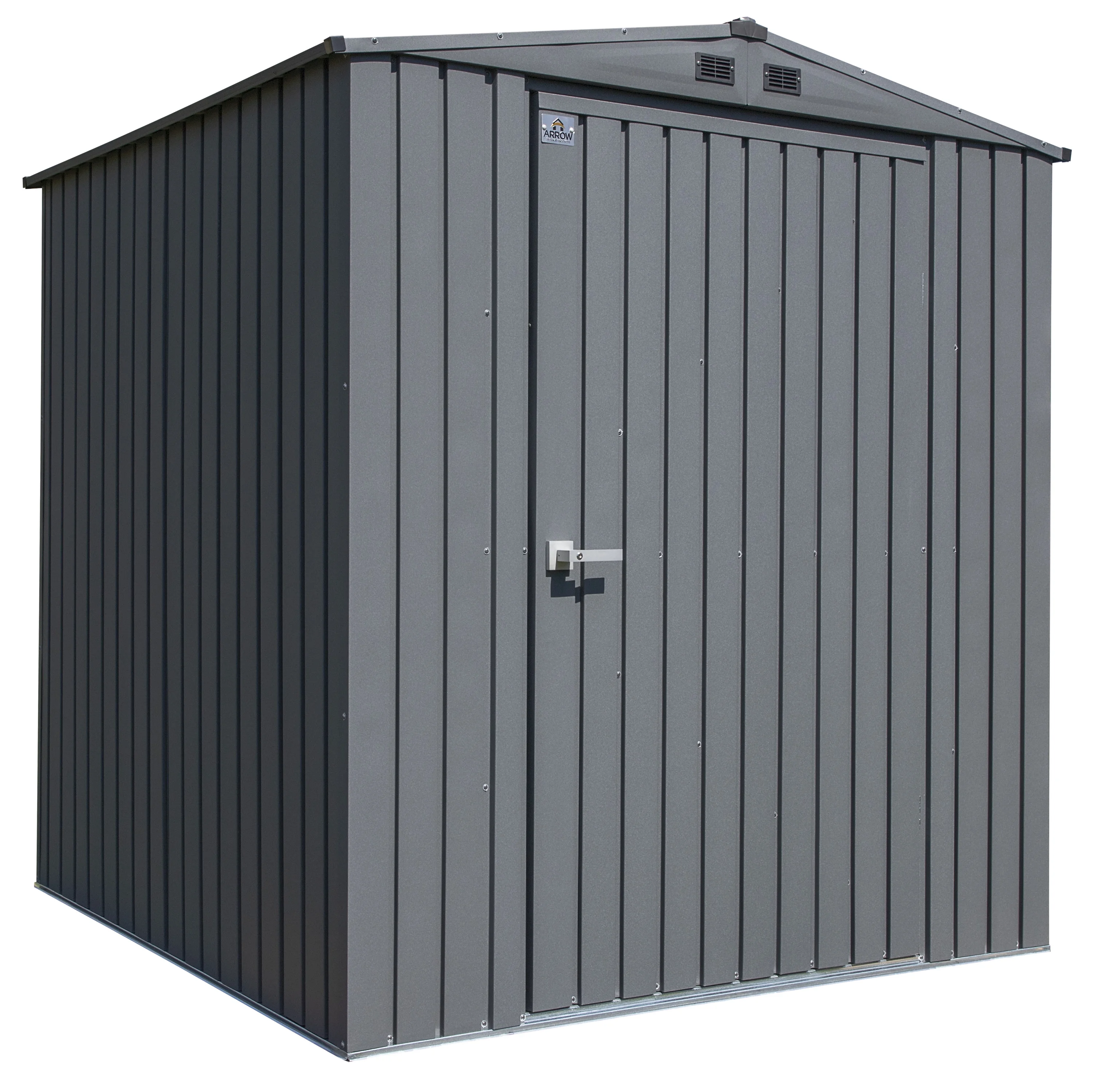 Arrow Elite Steel Storage Shed, 6x6, Anthracite - Curated Treasures Market