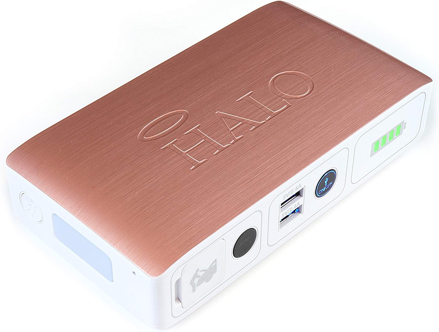 HALO Bolt Compact Portable Car Jump Starter - Car Battery Jump Starter with 2 USB Ports to Charger Devices, Portable Car Charger - Navy