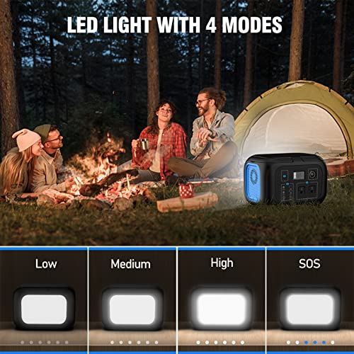Portable Power Station 97Wh Power Bank 26400mAh Battery Pack Fasting Charging 150W AC Outlet Solar Generators with Wireless Charging Battery Bank LED Flashlight Power Supply for Camping RV Emergency