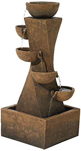Modern Cascade 34 1/2" High Rustic Garden Fountain
