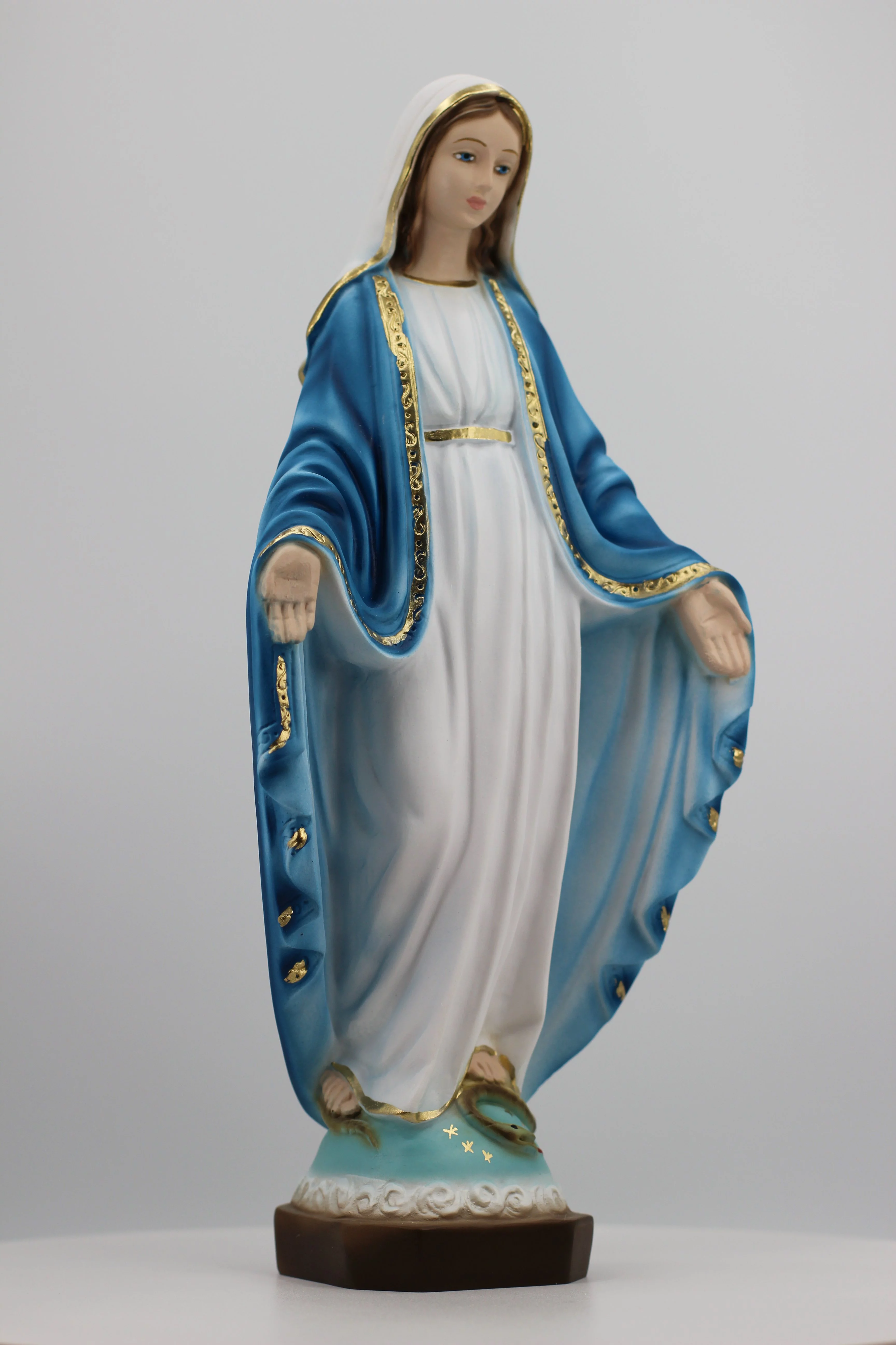 The Faith GIft Shop Our Lady of Grace-Miraculous Mary Garden Resin Stone Statue- 9 Inch Gift of Faith for Friends and Family