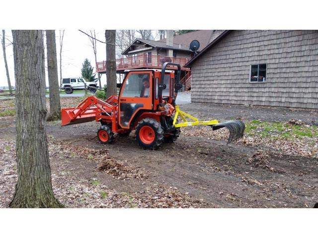 Landscape Rock Rake 3 Point Soil Gravel Lawn Tow Behind Compact Tractor 5ft