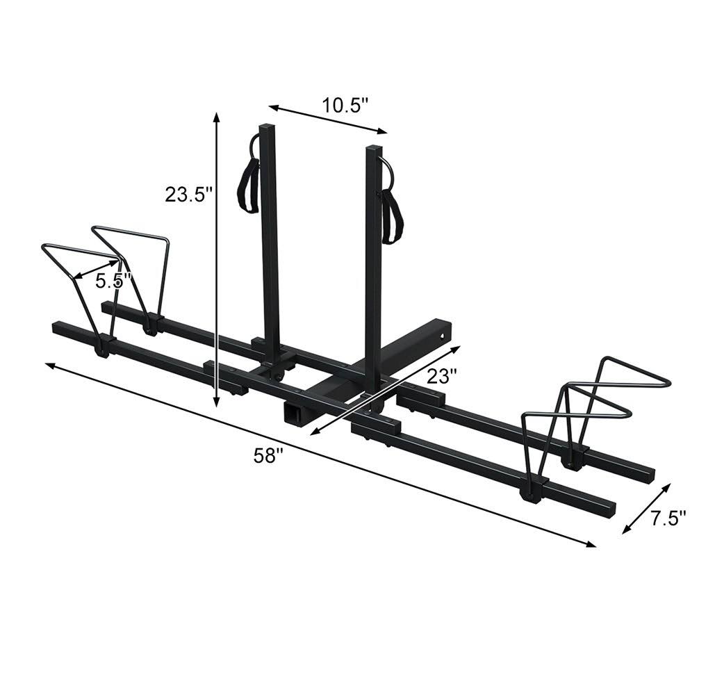 Costway Upright Heavy Duty 2 Bike Bicycle Hitch Mount Carrier Platform Rack Truck SUV