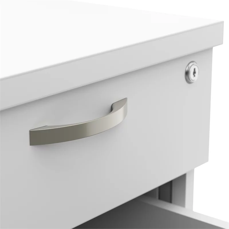 Office in an Hour Cubicle Storage Set in Pure White - Engineered Wood