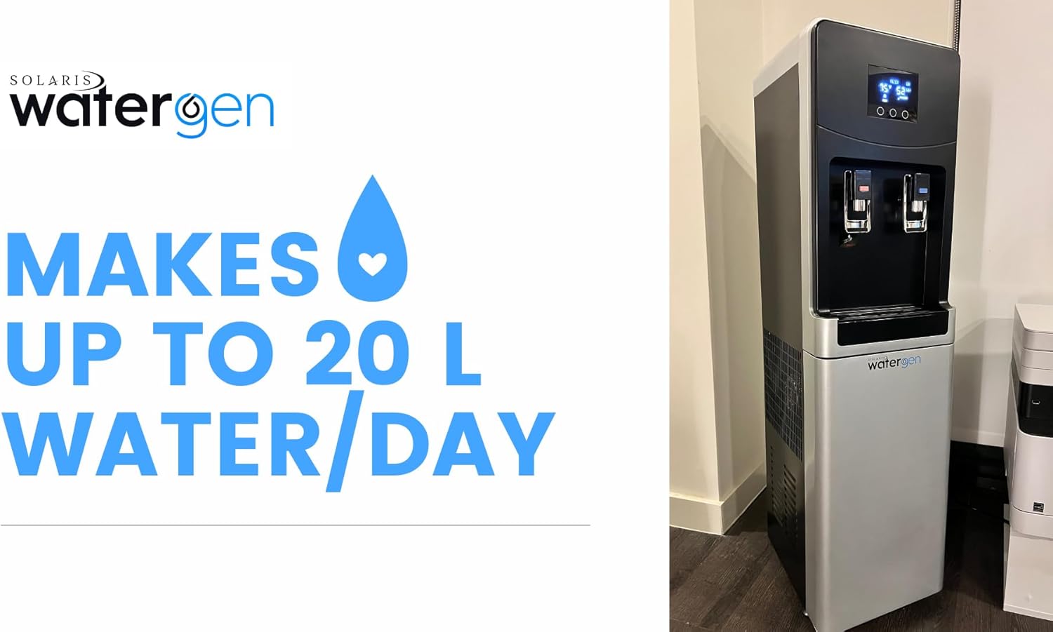 Atmospheric Water Generator, Makes Water from The air. No Plumbing Needed. Great for Home use, Office, RV, Boat or Emergencies and Disasters.