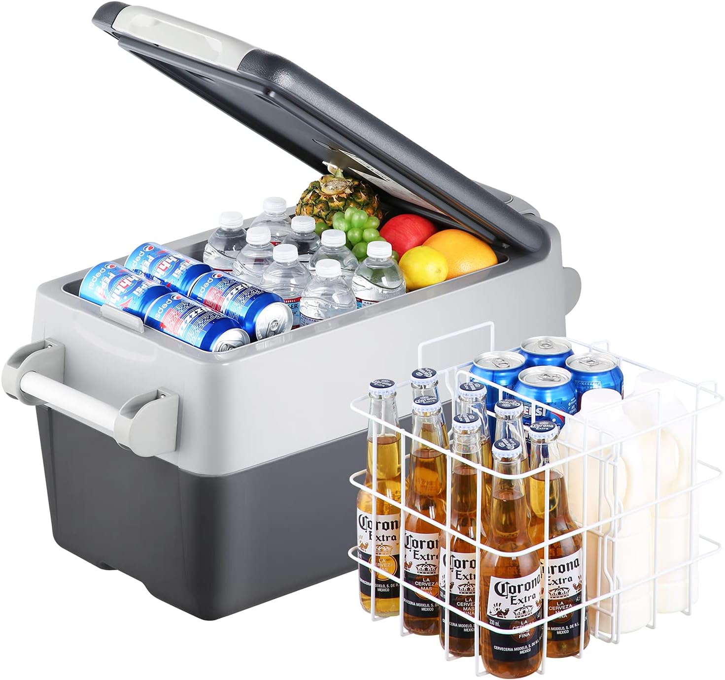 SetPower AJ50 Portable Refrigerator, Car Refrigerator, Portable Fridge Freezer, 12 volt Cooler, Car Fridge, Compact Refrigerator with 3-YEAR Warranty, 12/24V DC and 120-240V AC, Car and Home Use