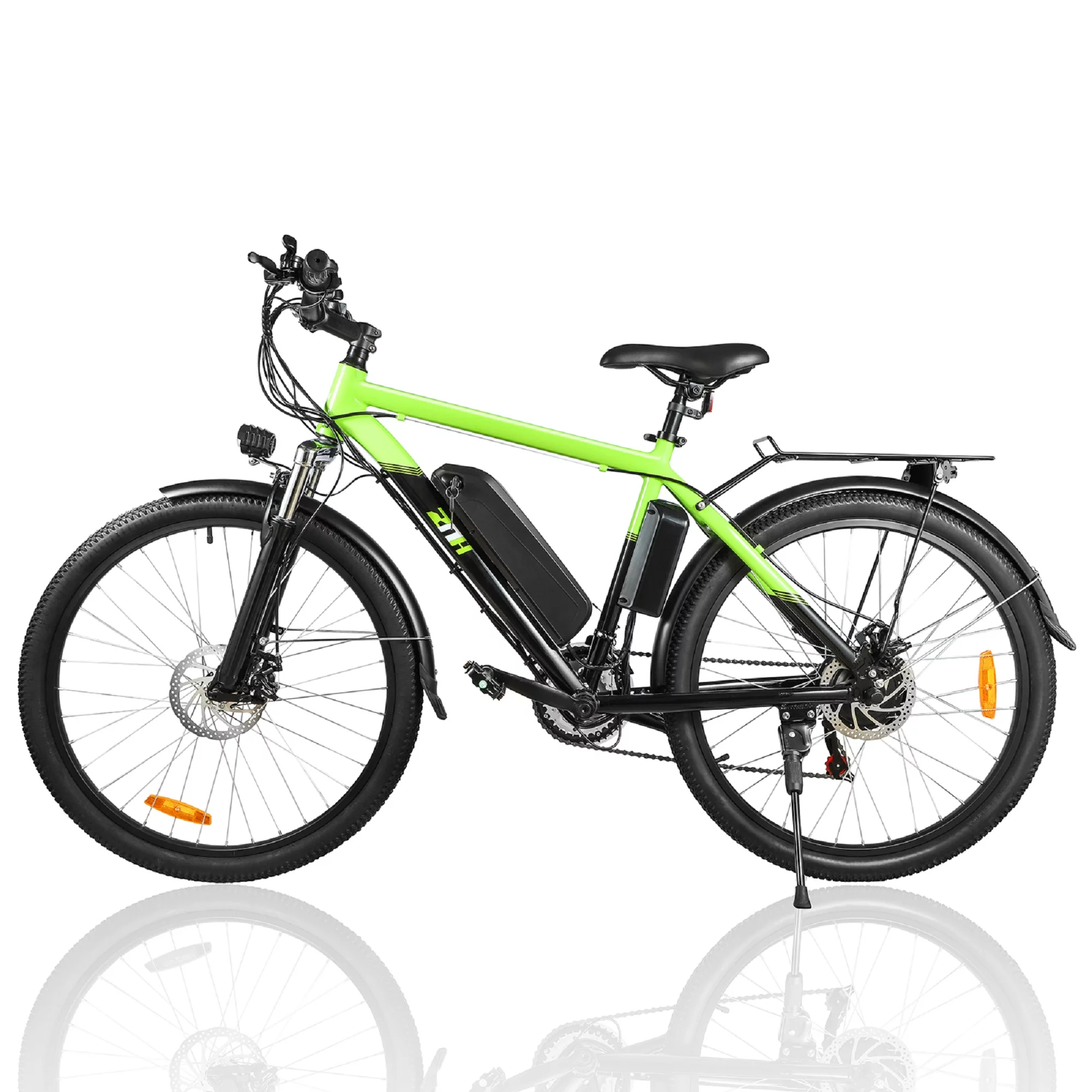 ZNH Electric Bike 26 Adults Ebike 350W Motor 36V 10Ah Battery Shimano 21-Speed Mountain City Ebike Seamless Formed Frame, Green