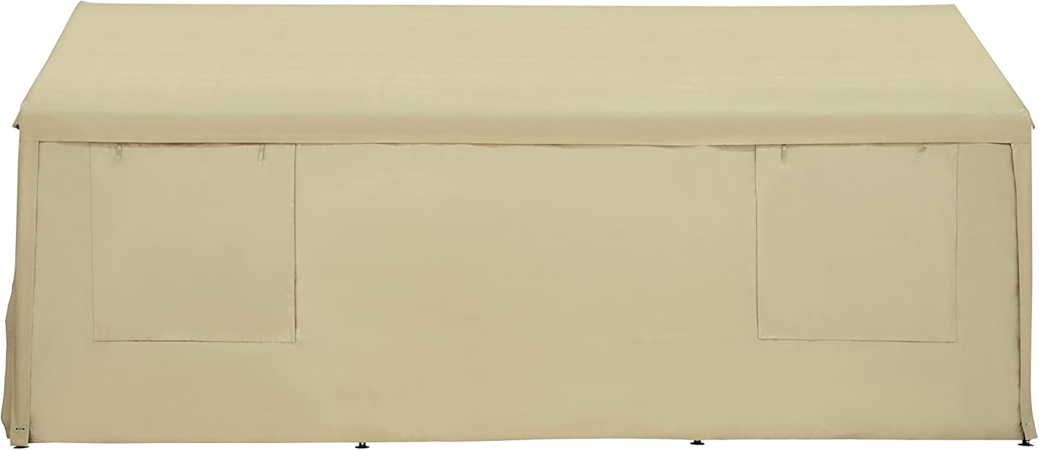 Carport, 10 x 20 ft Heavy Duty Carport with Ventilated Windows, Portable Garage with Removable Sidewalls & Doors, All-Season Car Canopy for Auto, Truck, Boat, SUV, Beige