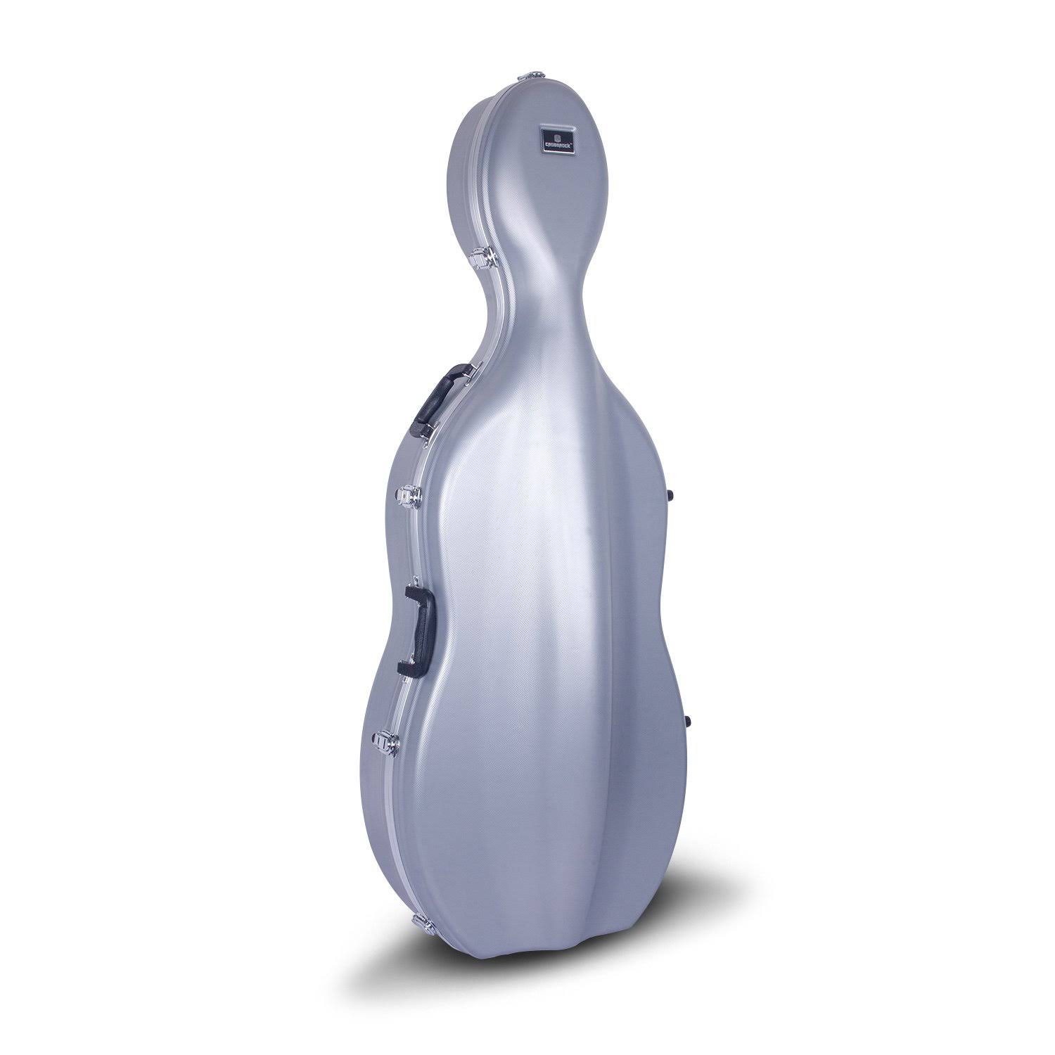 Crossrock CRA860CEFSL ABS Molded Cello Case with Wheels, Silver