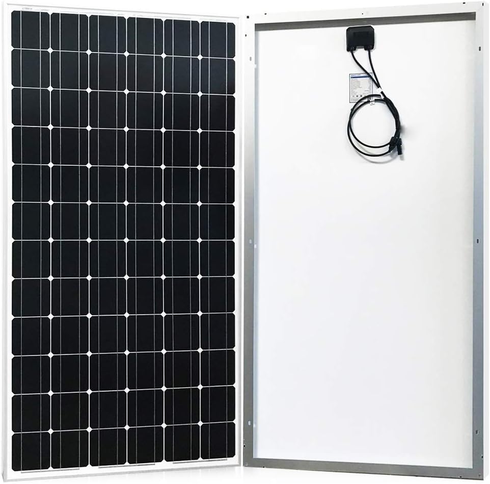 SUNGOLDPOWER Solar Panel 200W 24V Monocrystalline Solar Panel 200 Watt Solar Module Grade A Solar Cell, Black, SG200WM24