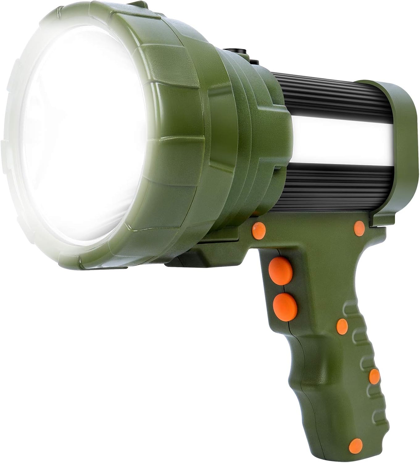 YBQZ BQ953 Rechargeable Spotlight, Super Bright 6000 Lumen LED Flashlight Handheld 10000mAh Long Lasting Large Flashlight Searchlight and Flood Camping Flashlight with Foldable Tripod