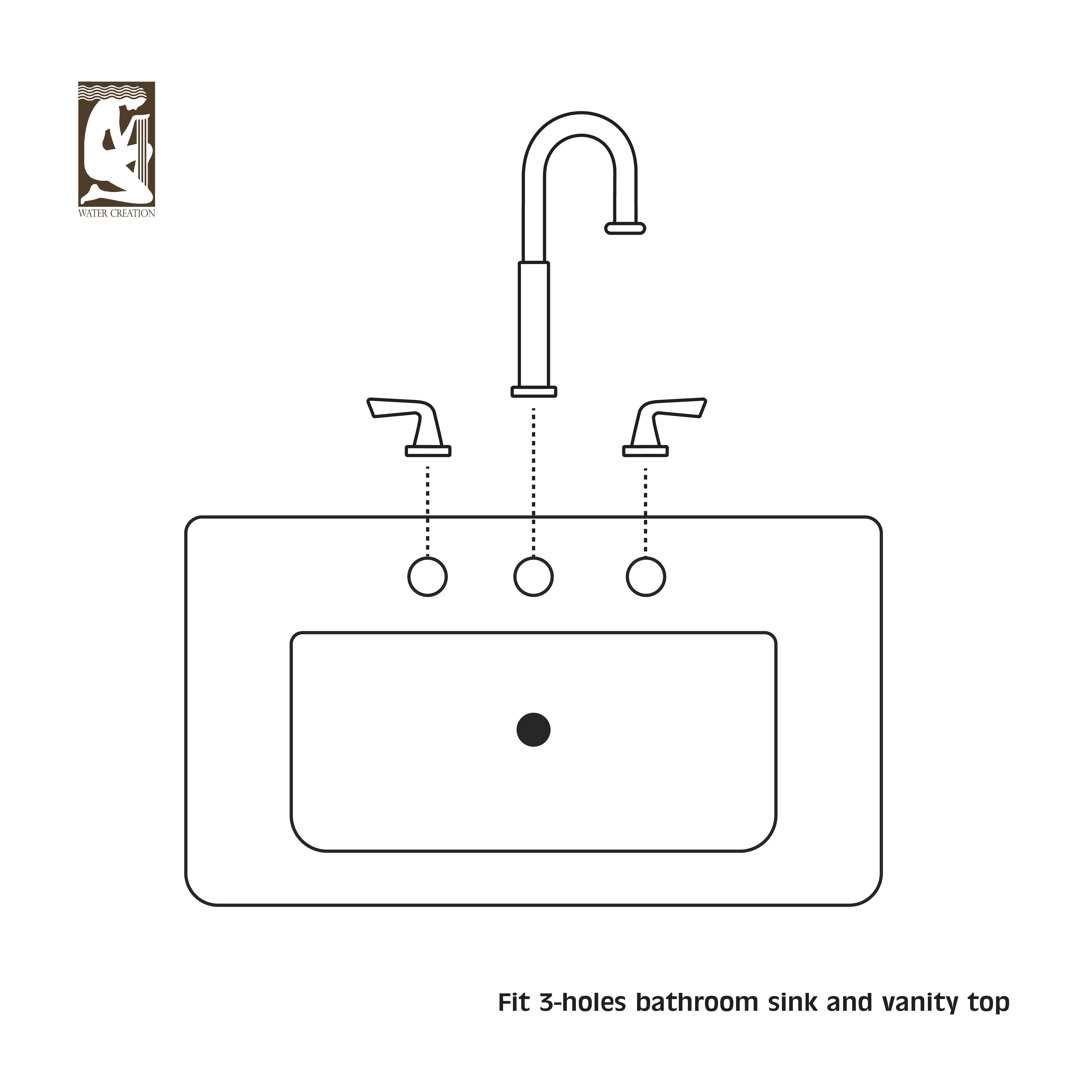 Water Creation 8.25 Cross Handles Solid Brass Lavatory Faucet in Satin - Shop Hardware Tools Online Store