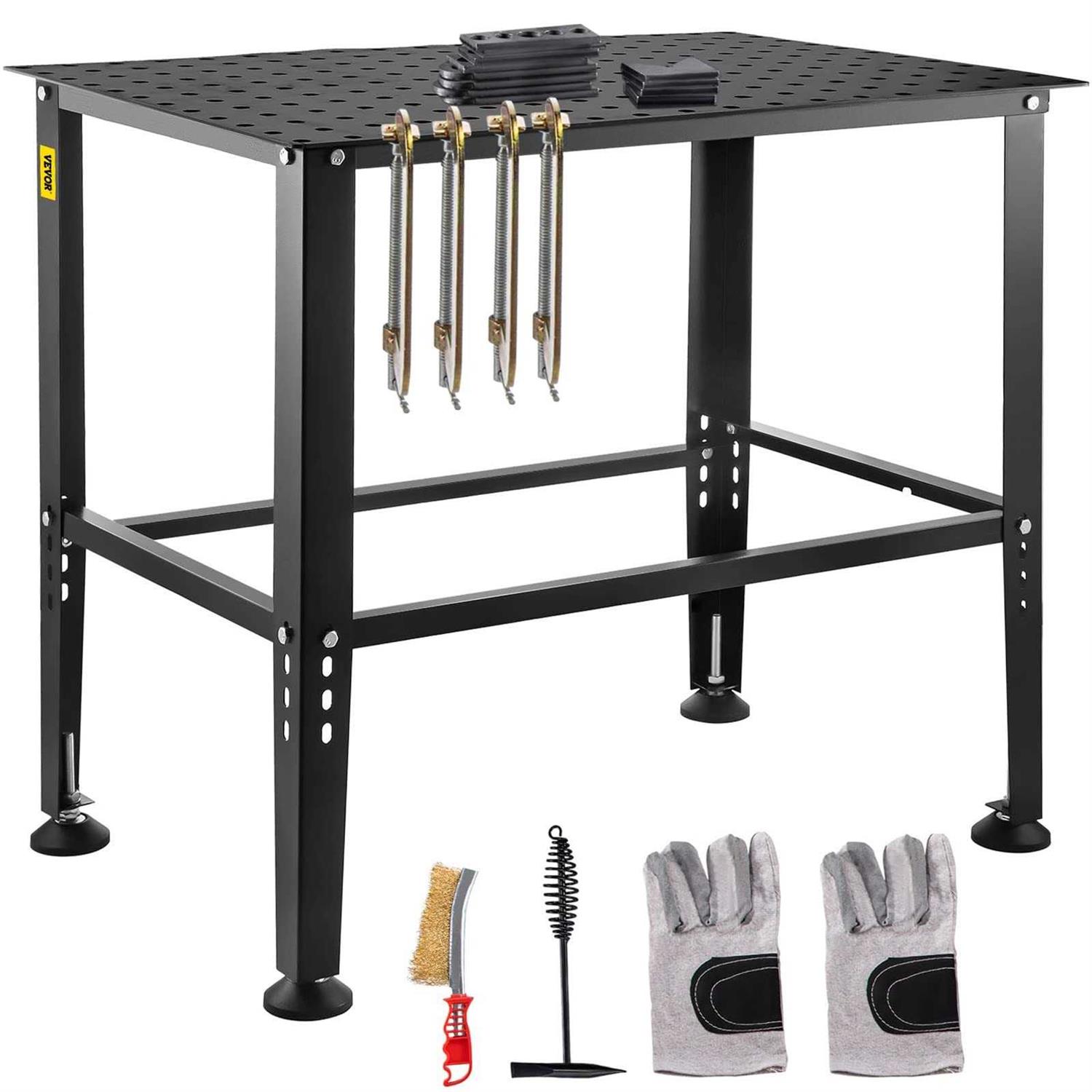 VEVOR Welding Table 36 x 24 Adjustable Workbench 0.12 Thick Industrial Workbench - Shop Hardware Tools Online Store