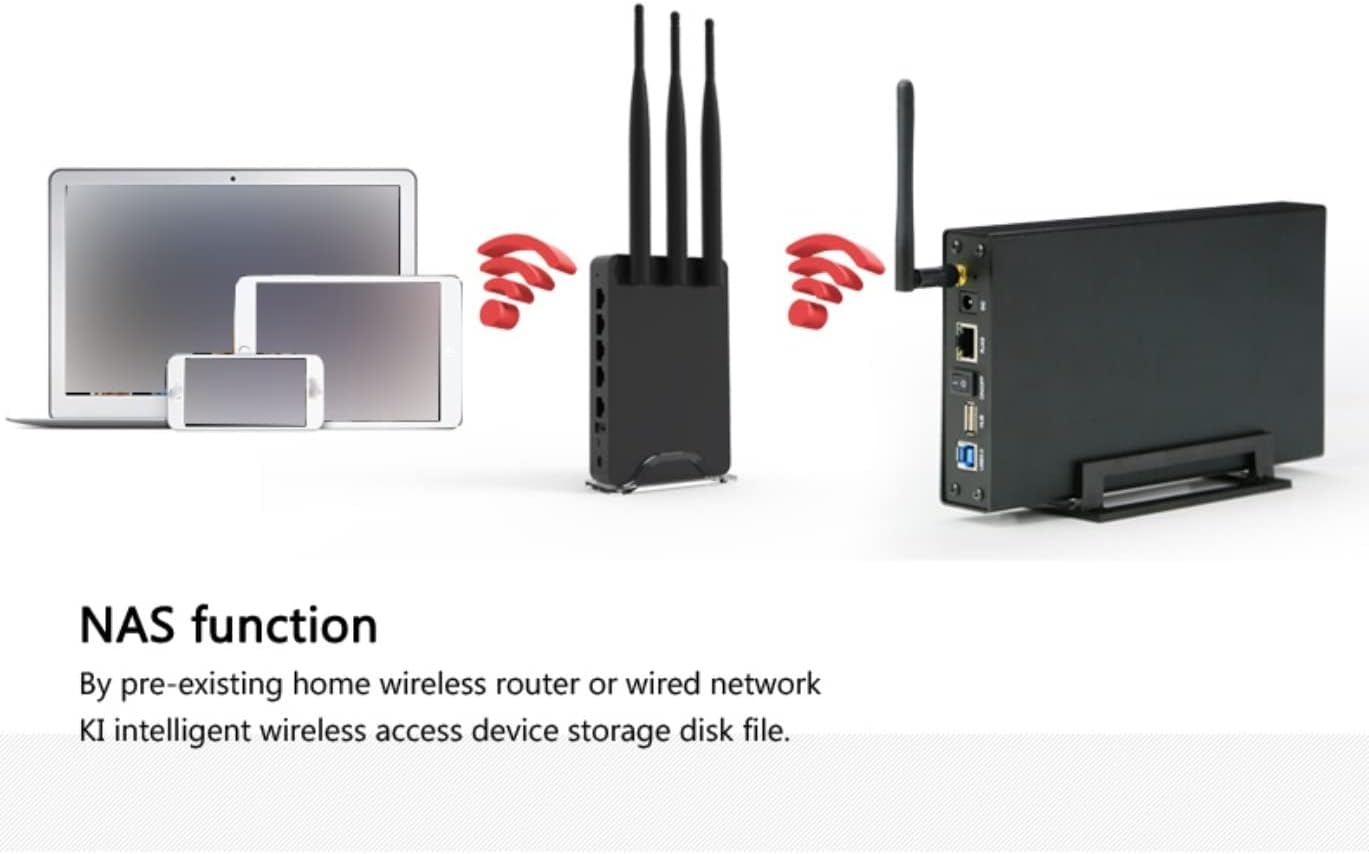 JMT U35WF 6TB 3.5 inch Mobile Multi-Function Hard Disk Box WiFi Wireless NAS Private Cloud Storage Office Home (Hard Drives not Included) Pack of 2