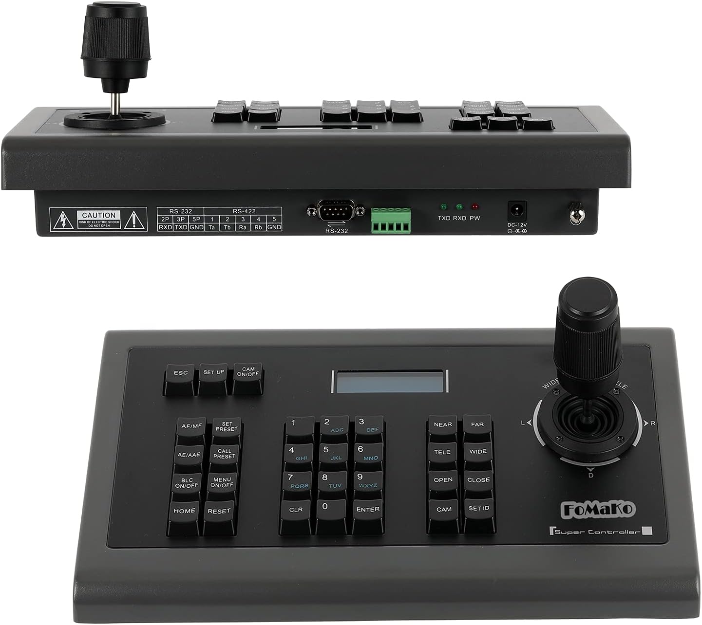 FoMaKo Conference Camera PTZ Controller RS232 RS485, 3D IP PTZ Camera Keyboard Controller with Joystick Controller for Broadcast and Professional Video conferencing HDMI NDI Camera (FMK-KC-608)