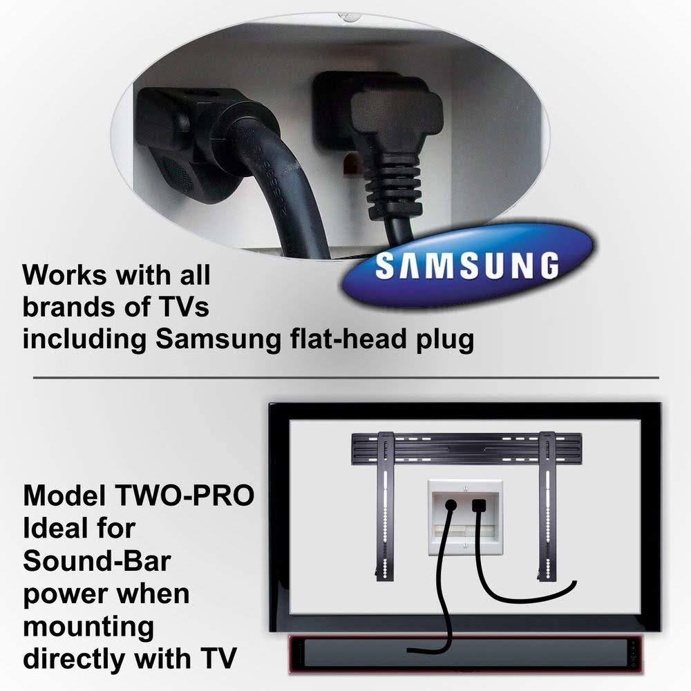 Powerbridge Solutions TWO-PRO-12 Dual In-Wall Cable Management for Wall-Mounted TVs, 12& Romex Cable