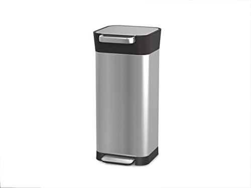 Joseph Joseph Intelligent Waste Titan Trash Can Compactor Kitchen Bin with Odor Filter, Holds up to 60L After Compaction