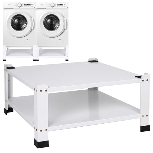 Olasme Laundry Pedestal 28" Wide Upgraded Washer and Dryer Stand Pedestals, Universal Fit 700lbs Capacity, Metal Washing Machine Dryer Base Platform, 14" Height