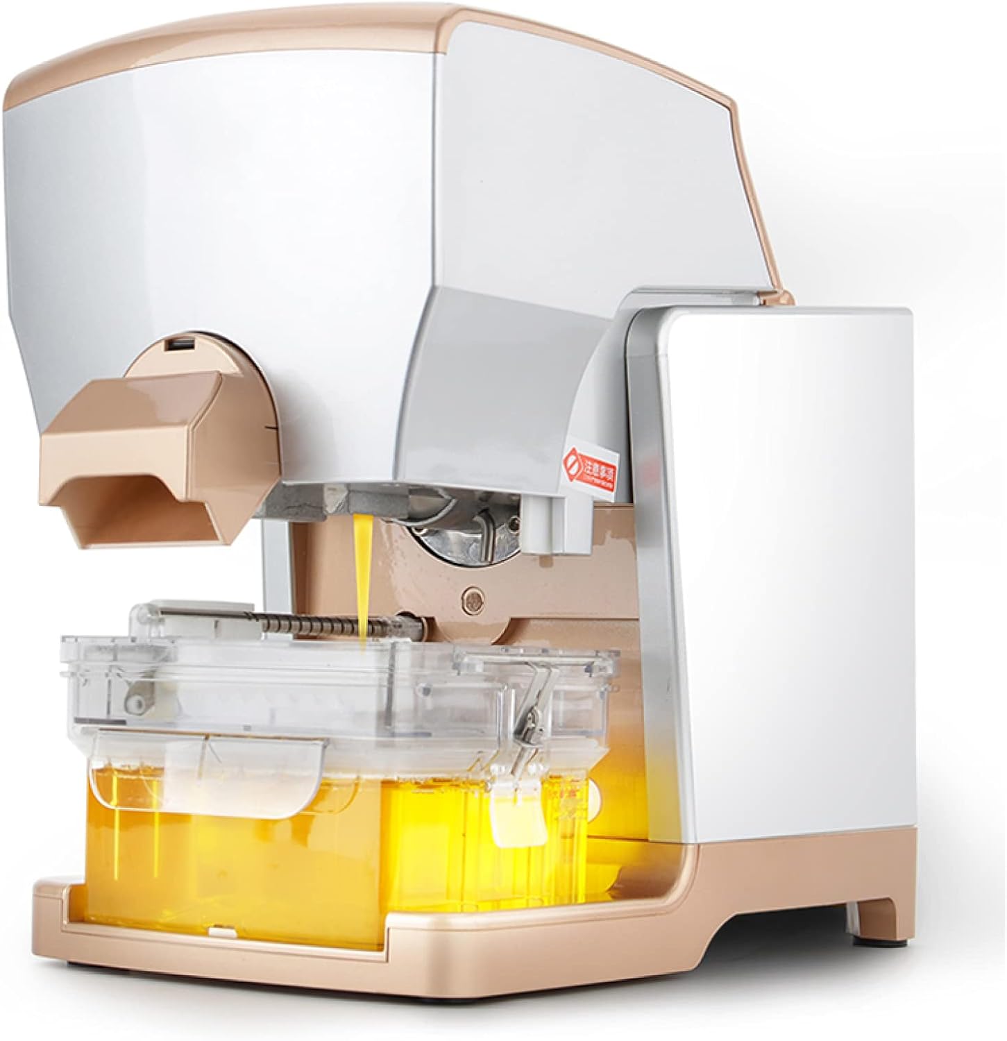 Oil Press Machine, Smart Oil Filter Oil Press Extractor, Fully Automatic Household Oil Extractor Machine Silent/White/44X22X38Cm