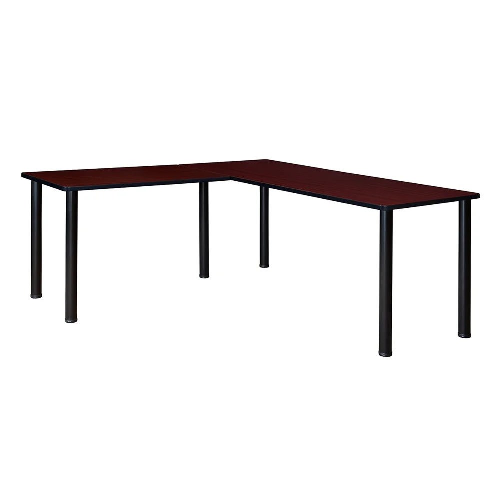 Belen Kox Kee 72" L-Desk with 42" Return, Mahogany/Black