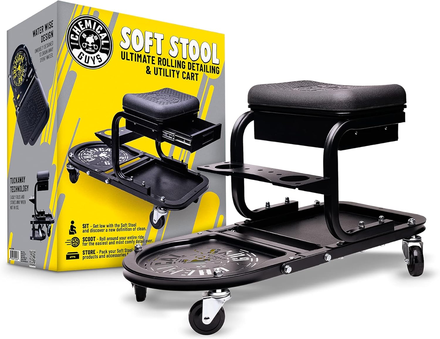Chemical Guys Soft Stool Ultimate Utility Detailing Cart