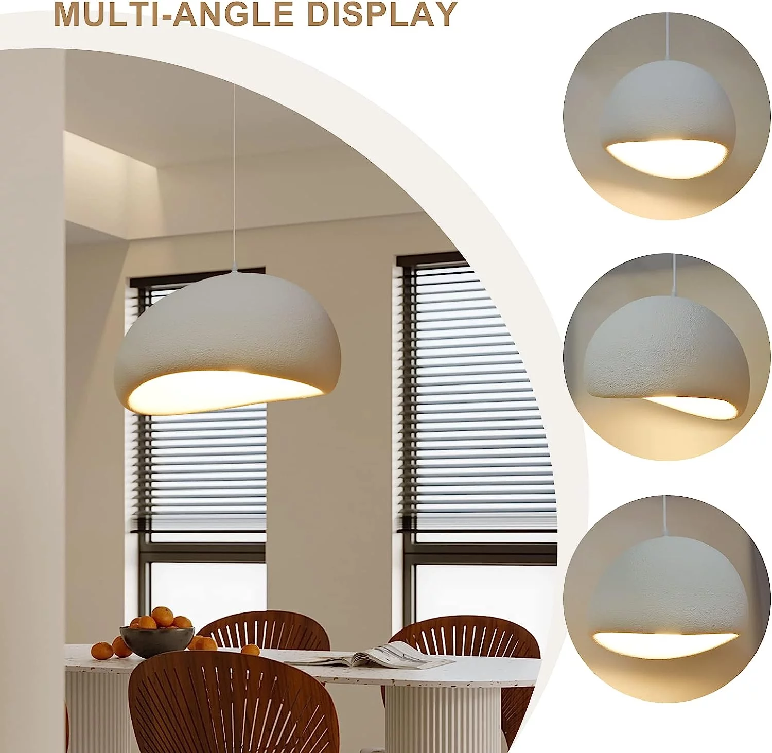 Arturesthome Nordic Japandi Living Room Handmade Oval Resin Chandelier Lamp