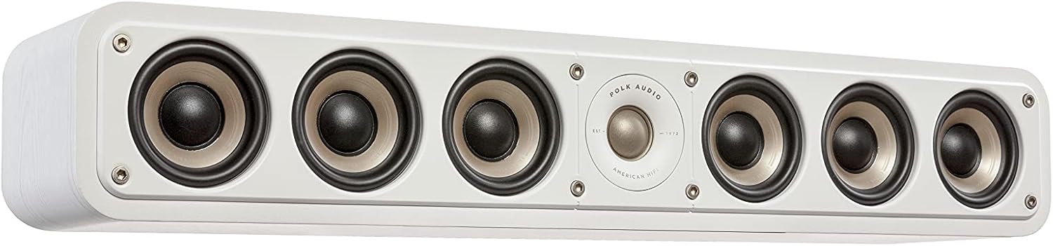 Polk Signature Elite ES35 Slim Center Channel Speaker - Hi-Res Audio Certified, Dolby Atmos & DTS:X Compatible, 1" Tweeter & (6) 3" Woofers, Dual Power Port for Effortless Bass, Contemporary Walnut