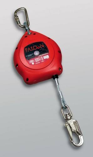 Miller MP20SS/20FT Falcon 20-Foot Stainless Steel Rope Self-Retracting Lifeline with Tagline and Carabiner, Red