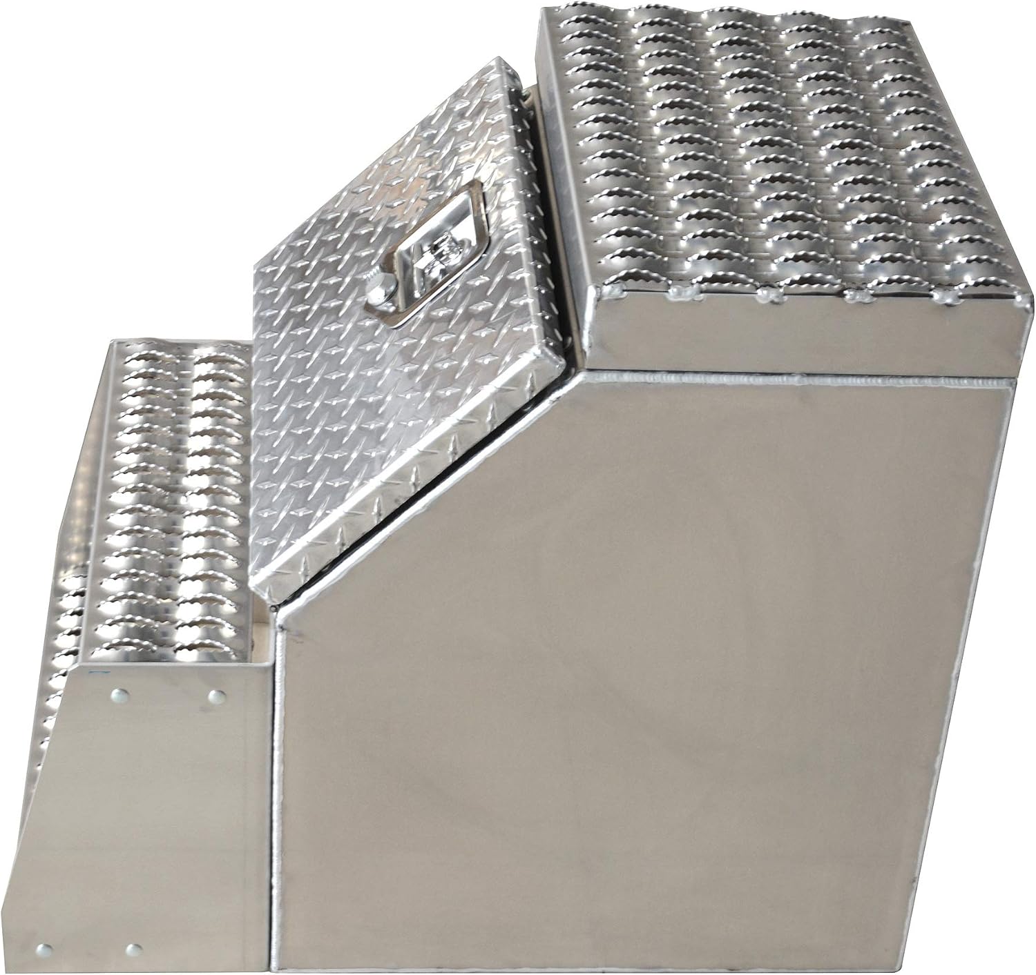 Heavy Duty Aluminum Semi Truck Side Storage Saddle Step Box / 18" L x 25" W x 28" H