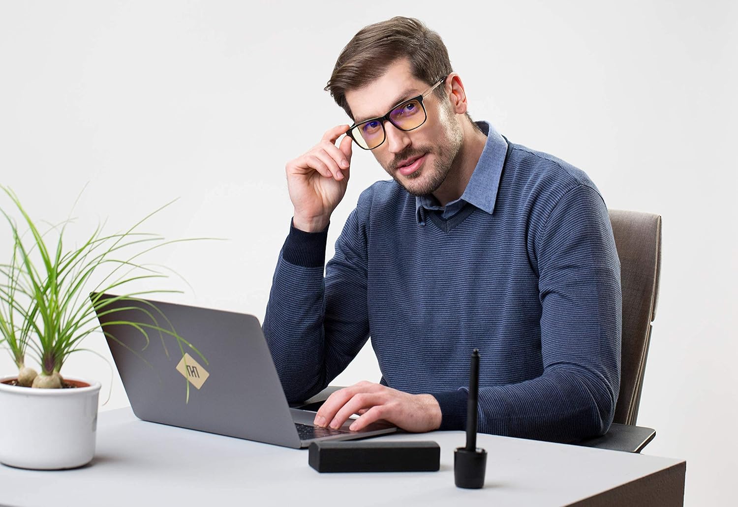 Blue Light Computer Glasses PROSPEK, Amber, Anti Glare Clear Lens, Protect from Screen's Blue Light, High Optical Quality Lenses