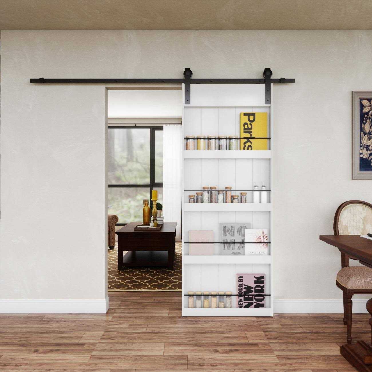 Tenoner Simplecozy Barn Door with 4-Compartment Bookshelf,36 x 84 - Shop Hardware Tools Online Store