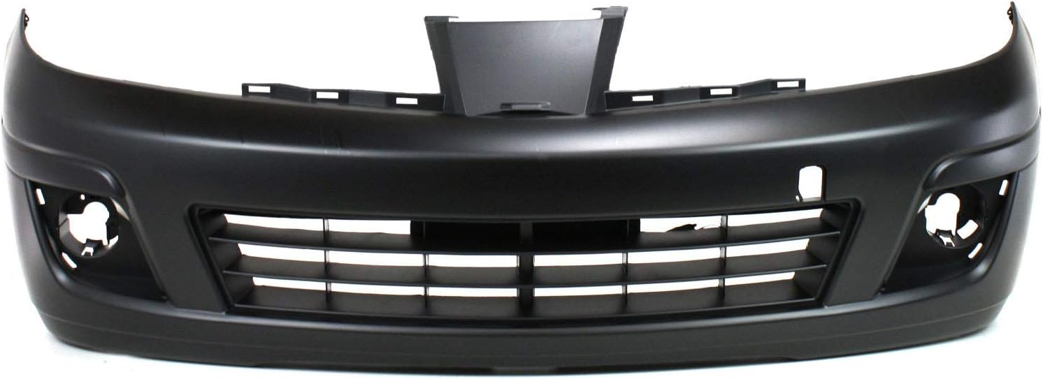 Evan-Fischer Front Bumper Cover Compatible with 2007-2012 Nissan Versa Primed with Fog Light Holes Hatchback/Sedan