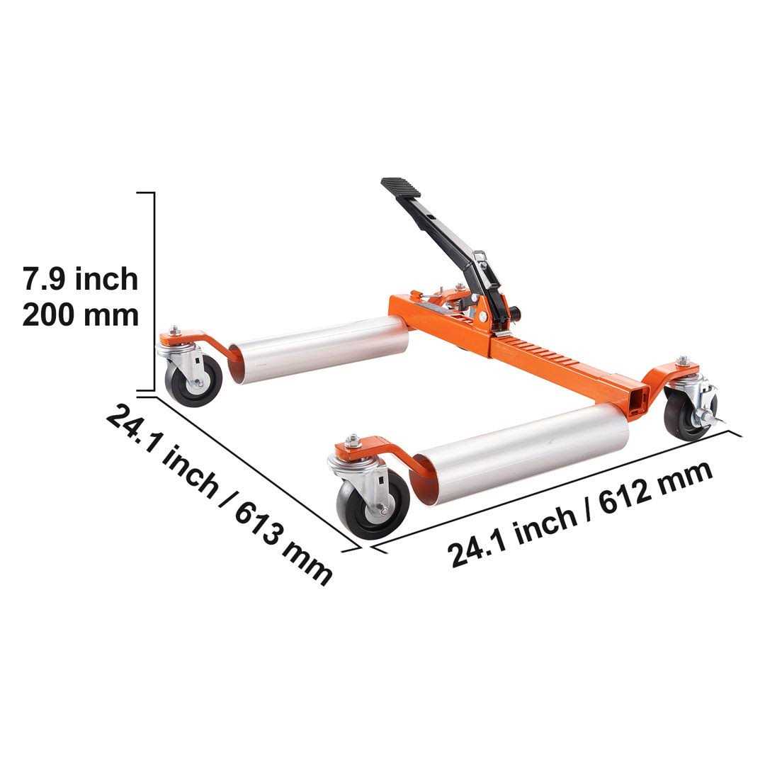 VEVOR Wheel Dolly 1 Piece Wheel Dolly Car Skate Heavy Duty Vehicle Positioning with Ratcheting Foot Pedal - Shop Hardware Tools Online Store