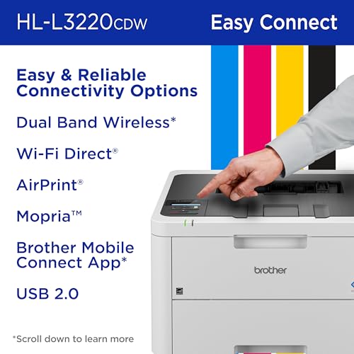 Brother HL-L3210CW Compact Digital Color Printer Providing Laser Printer Quality Results with Wireless