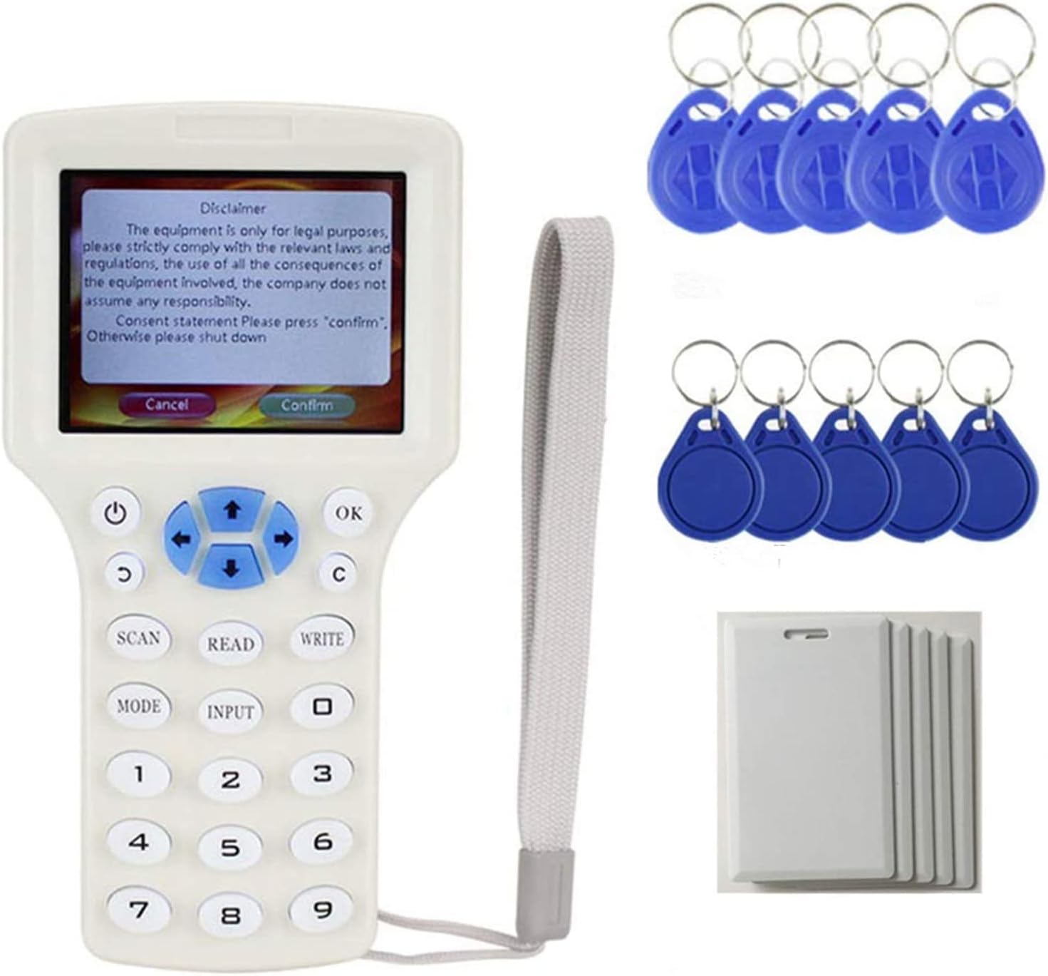 RFID Copier Writer Readers Key Copier Duplicator English 10 Frequency Programmer for IC ID Cards/Key Fob and 13.56mhz UID Key