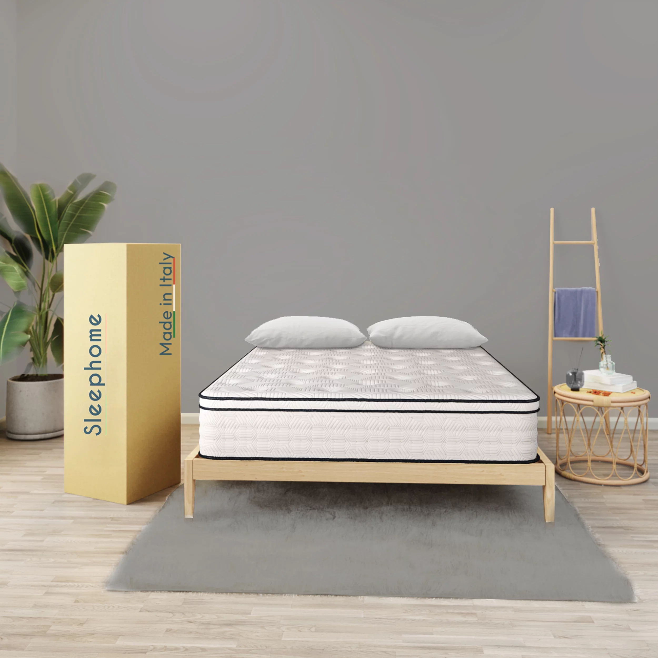 12 Full Mattress, Hybrid  Pocket Spring & Comfort Foam Mattress, Medium, CertiPUR, Mattress in a Box, Sleephome