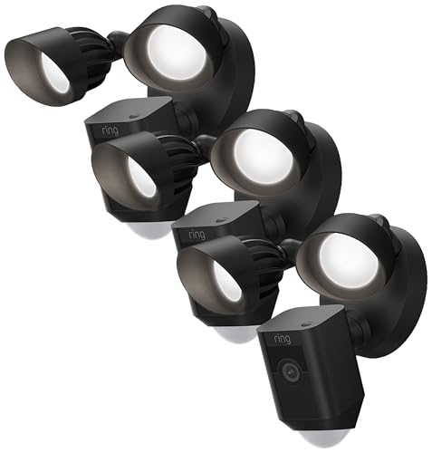 Ring Floodlight Cam Wired Plus with motion-activated 1080p HD video, Black (2021 release)