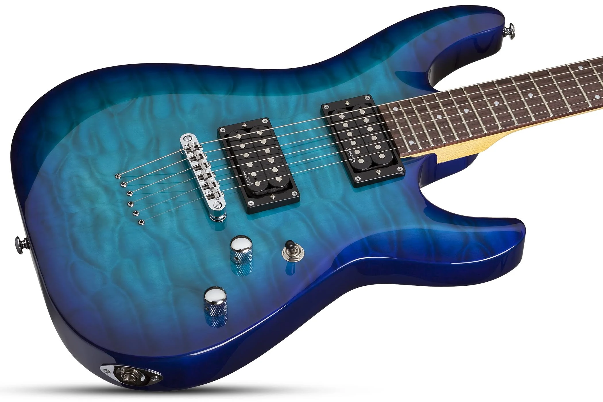 Schecter Guitar Research C-6 Plus Electric Guitar Ocean Blue Burst