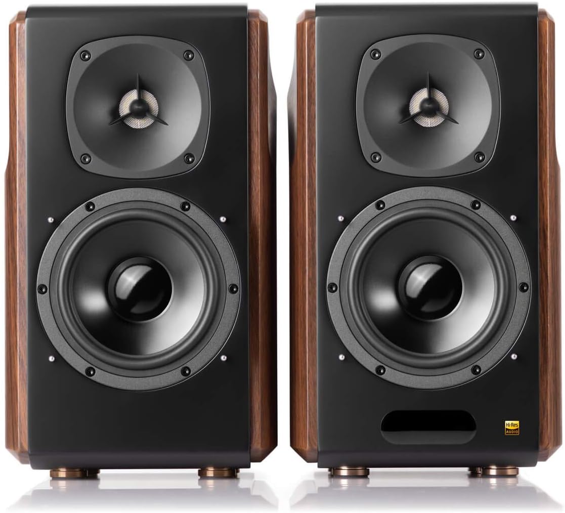 Edifier S2000MKIII Powered Bluetooth Bookshelf 2.0 Speakers - S2000MK3 Near-Field Active Tri-Amped 130w Studio Monitor Speakers for Audiophiles with Wireless, Line-in and Optical Input