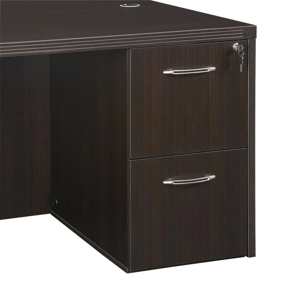 Mayline Aberdeen 26"" Deep 2 Drawer Desk File Pedestal in Mocha