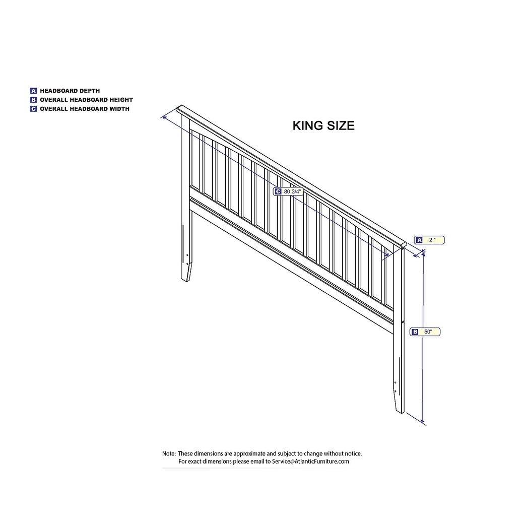 Atlantic Furniture Mission Headboard King Espresso, Brown