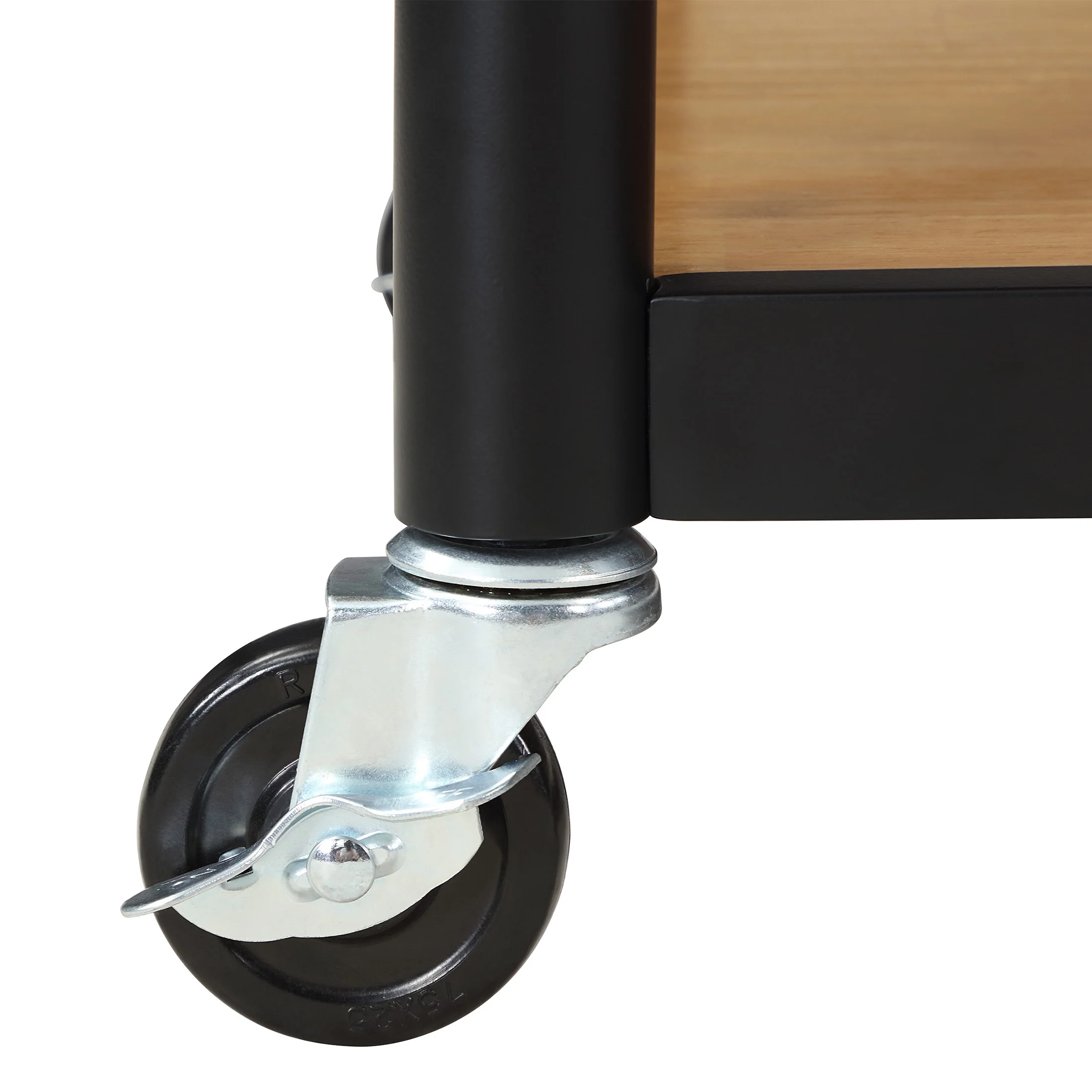 Beautiful Wheeled Kitchen Cart with 2 lower shelves by Drew Barrymore, Black Finish
