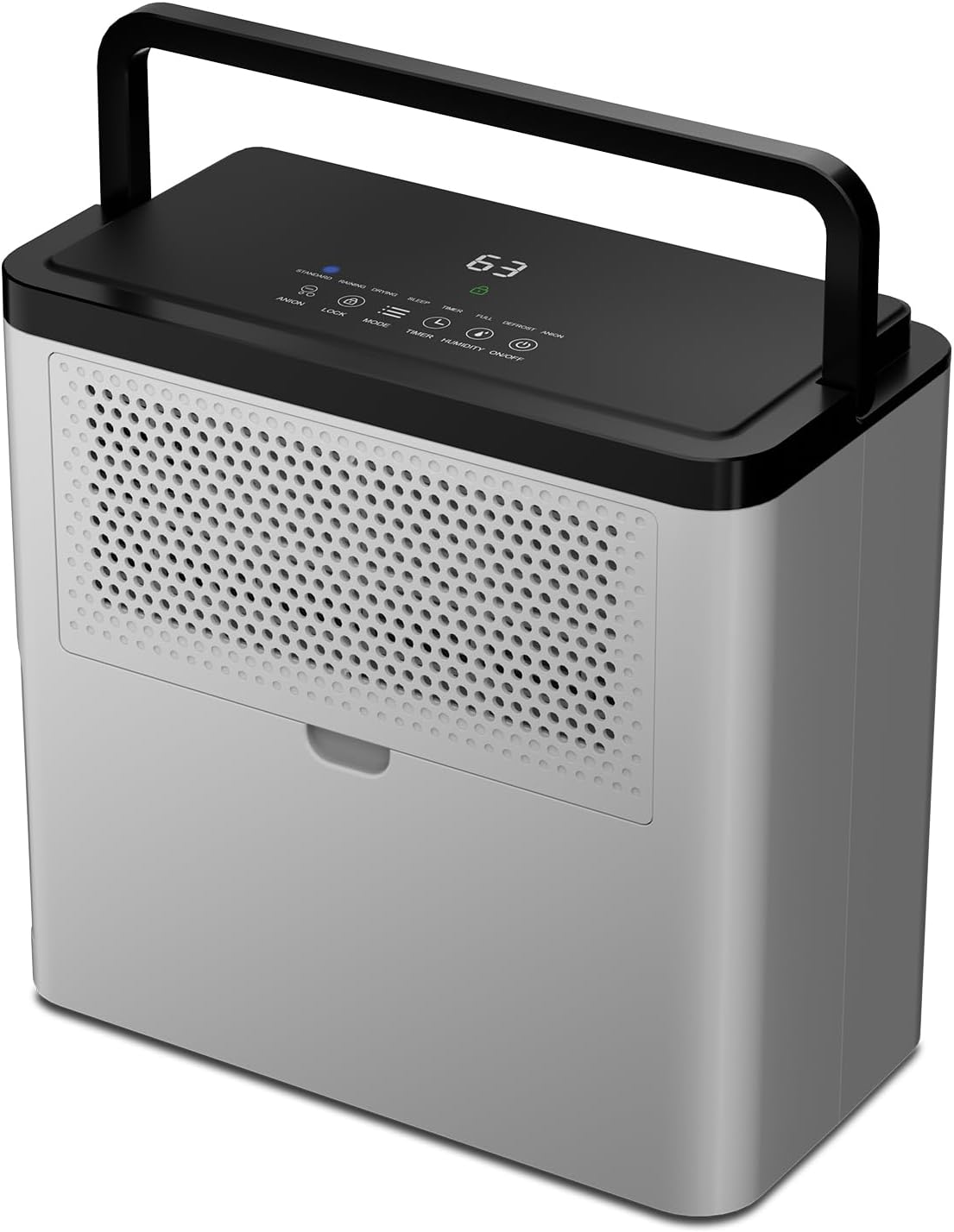 20-30 Pints Home Dehumidifier for Bedroom, Basement with Drain Hose, Reusable Filter,Auto Shut for 1,500 Sq. Ft. Large Room, Bathroom Grey