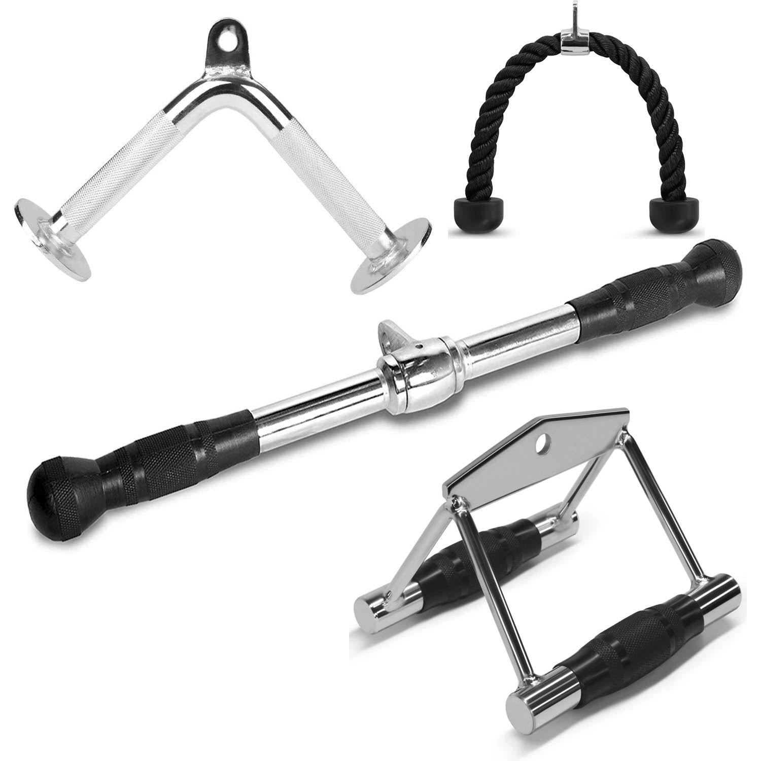 Fitness Maniac Tricep Rope LAT Pull Down Press Cable Attachment Home Gym Exercise Rubber Grips